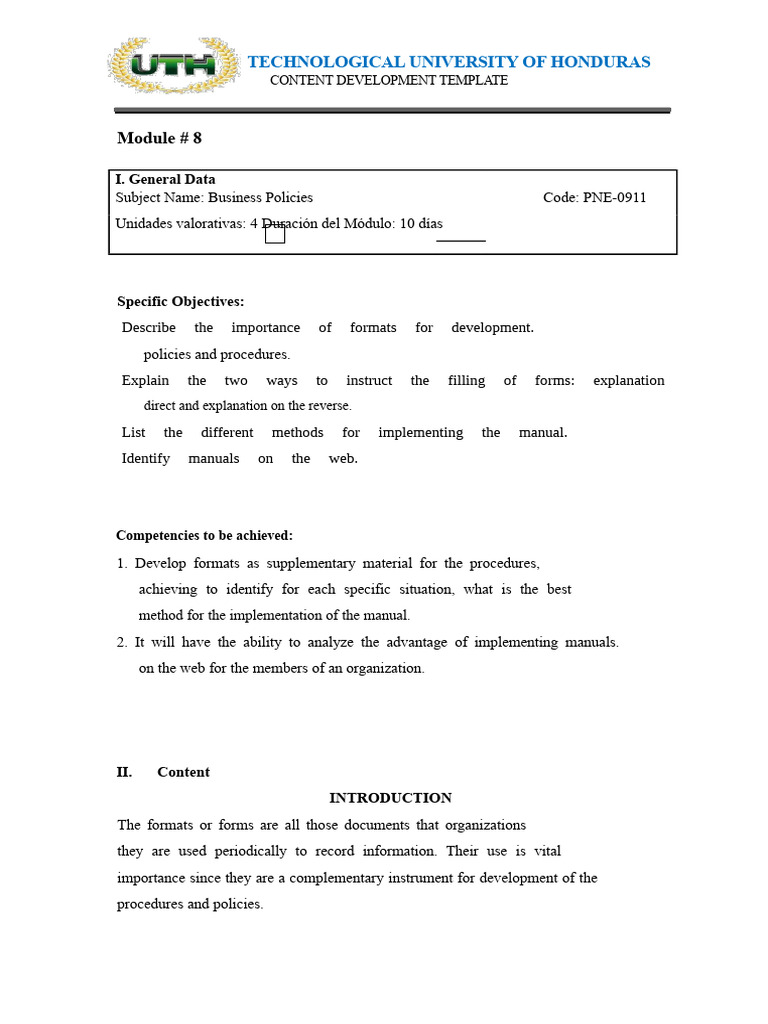 Module 8 Virtual Business Policies | PDF | Evaluation | Internet