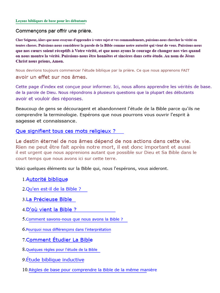 Comprendre la Bible en 15 leçons | PDF | Nouveau testament | Ancien ...