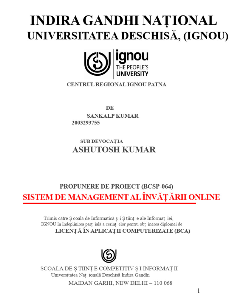 Sinopsis Final IGNOU BCSP64 | PDF