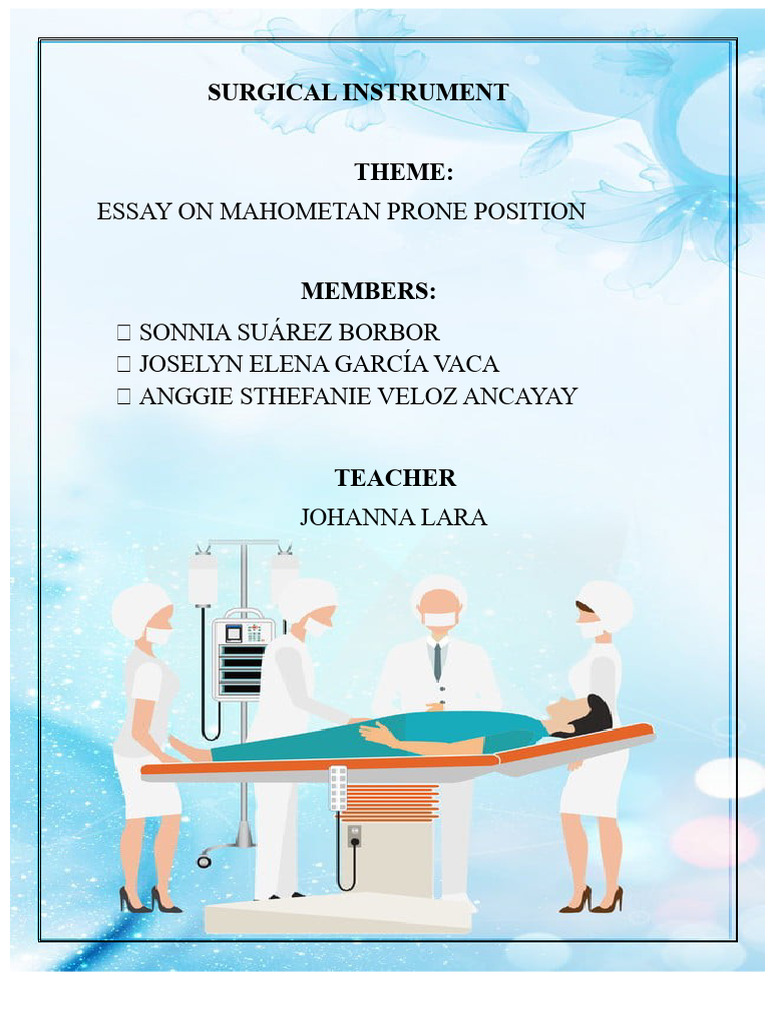Mahometan Prone Position in Surgery | PDF | Surgery | Medical Specialties