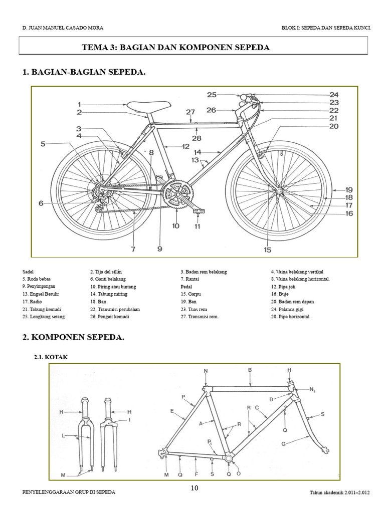 T.3. Bagian-Bagian Sepeda | PDF