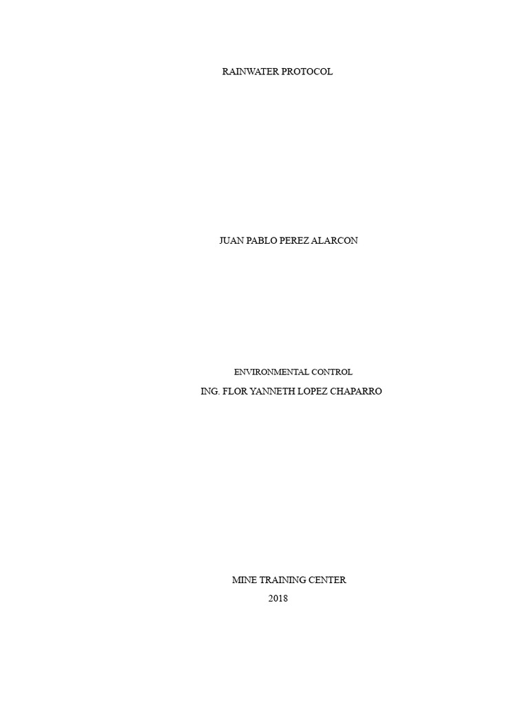 Rainwater Protocol | PDF | Rain | Precipitation