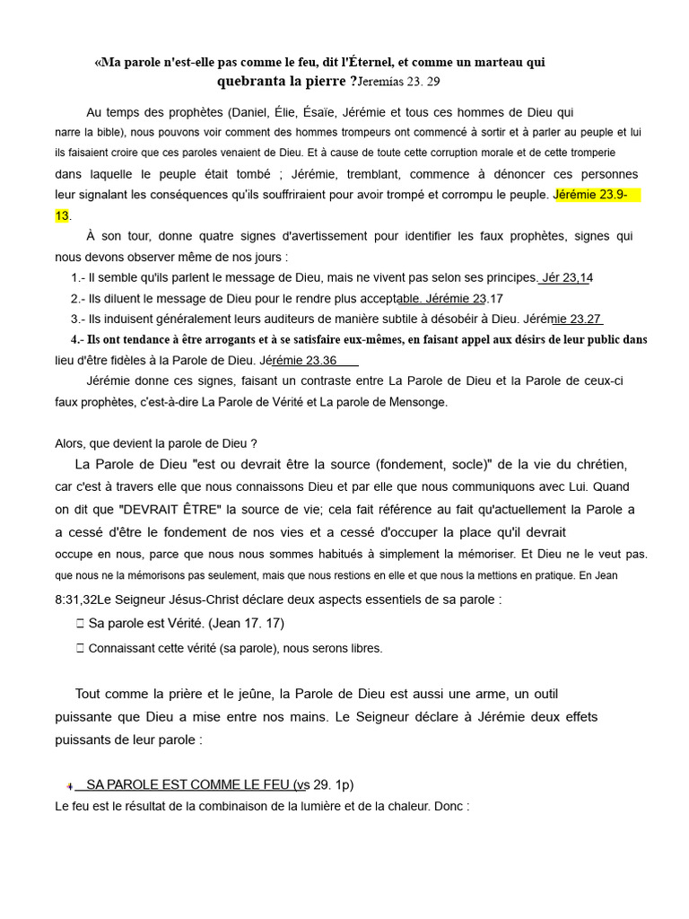 La Puissance de la Parole de Dieu | PDF | Dieu