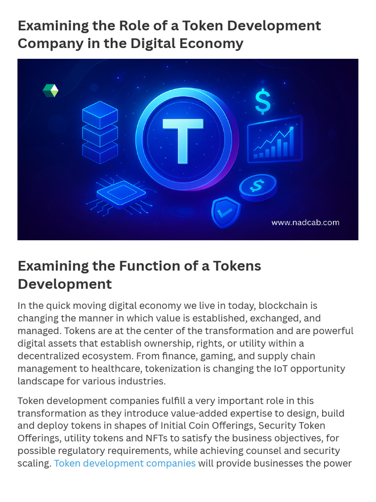 Token Development in the Digital Economy | PDF | Economies