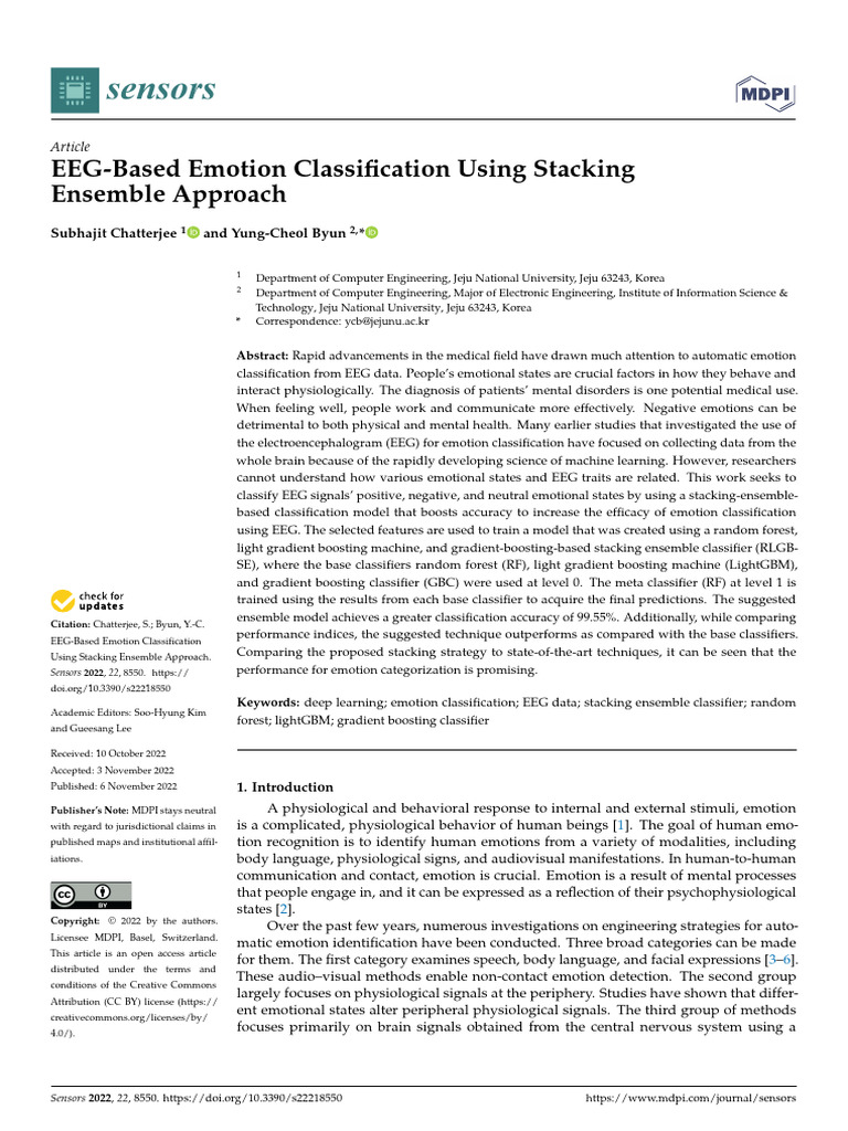 EEG Emotion Classification with Ensemble Model | PDF ...