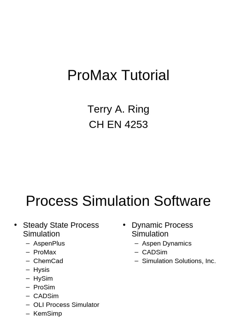 ProMax Process Simulation Guide | PDF | Distillation | Continuum Mechanics