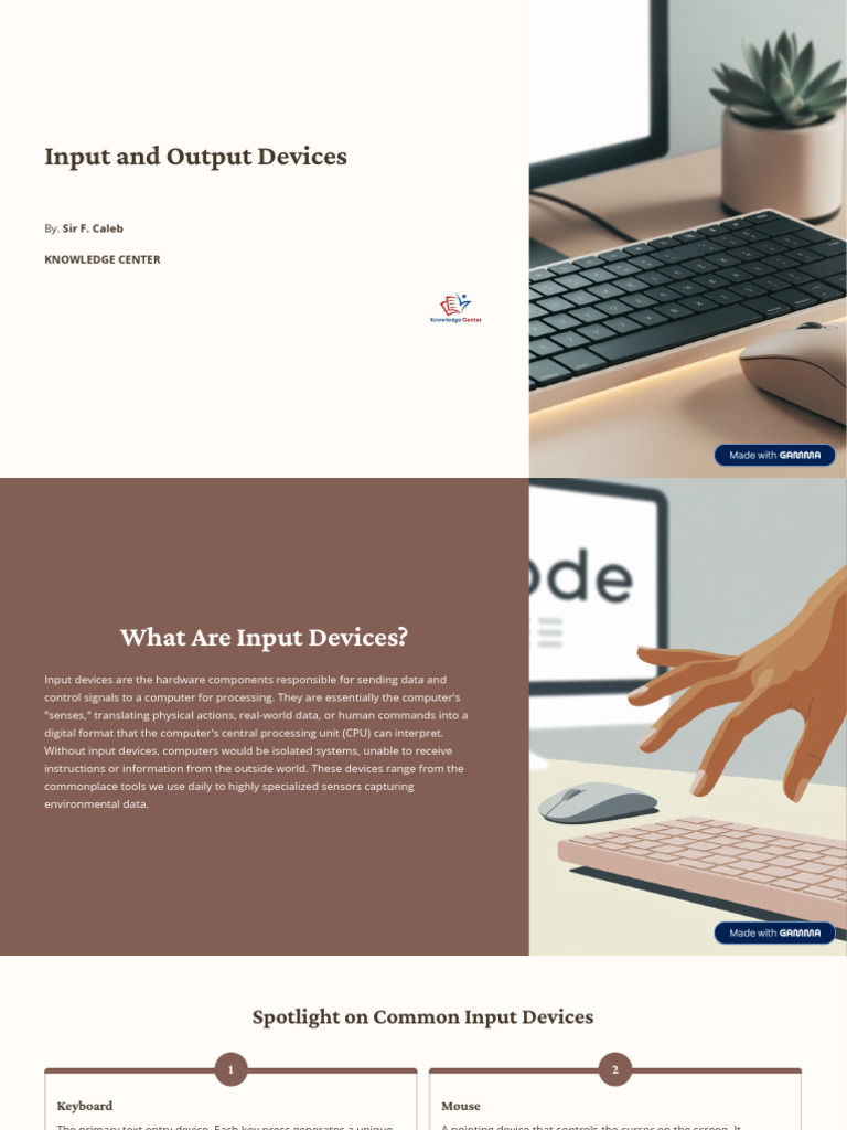 Input and Output Devices Explained | PDF | Augmented Reality | Input/Output