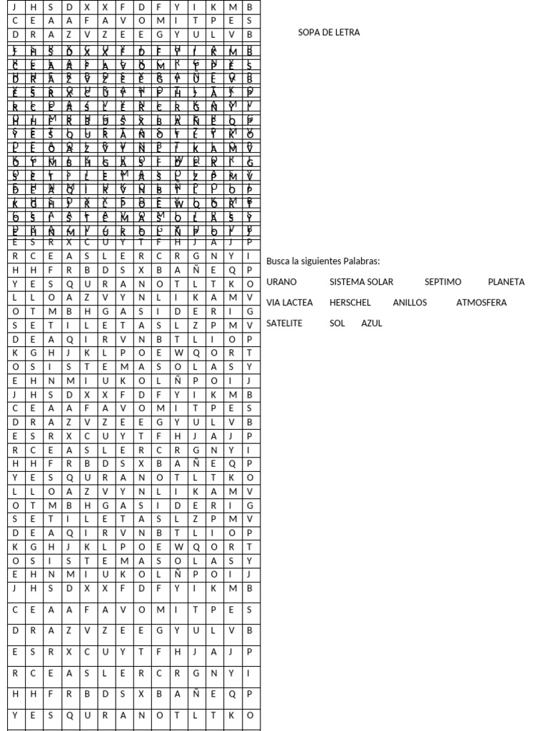 Sopa de Letras del Sistema Solar | PDF | Nube interestelar local ...