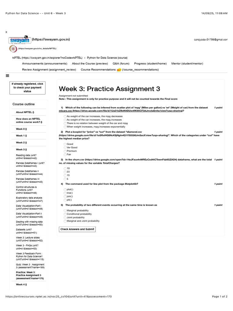 Python For Data Science - Unit 6 - Week 3 | PDF | Applied Mathematics ...