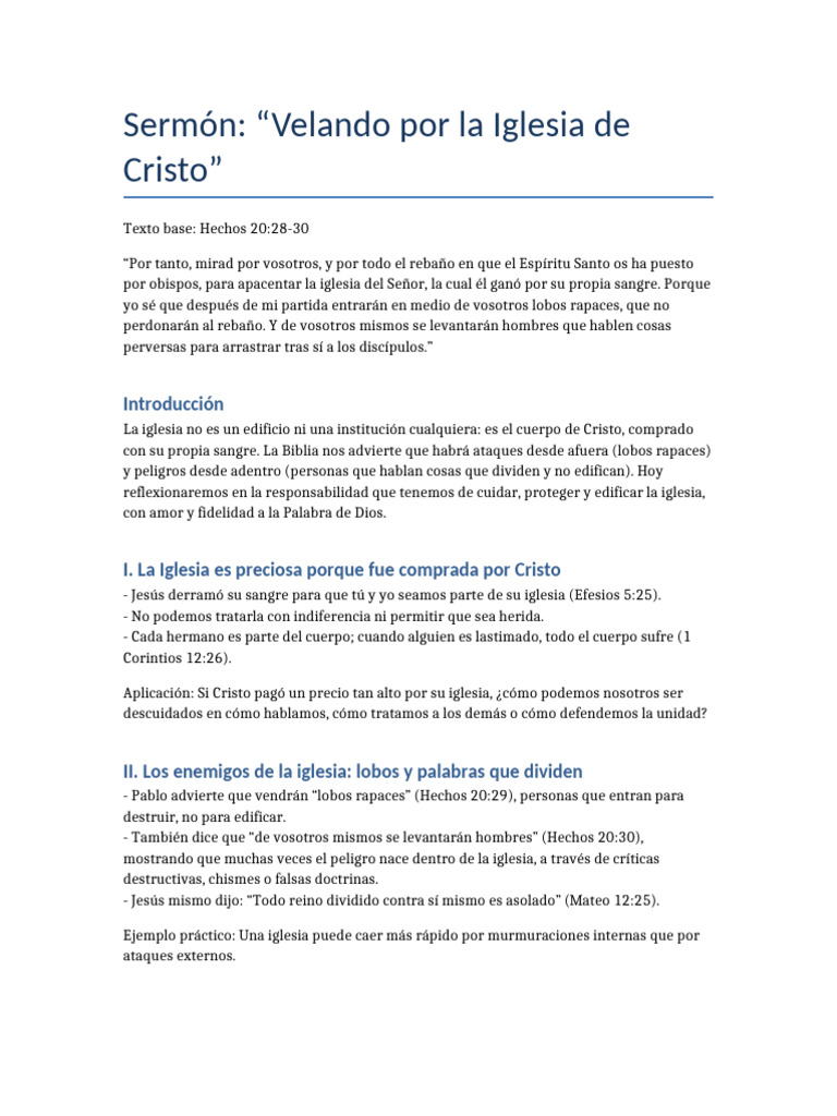 Cuidando la Iglesia de Cristo | PDF | Cristo (título) | Iglesia cristiana