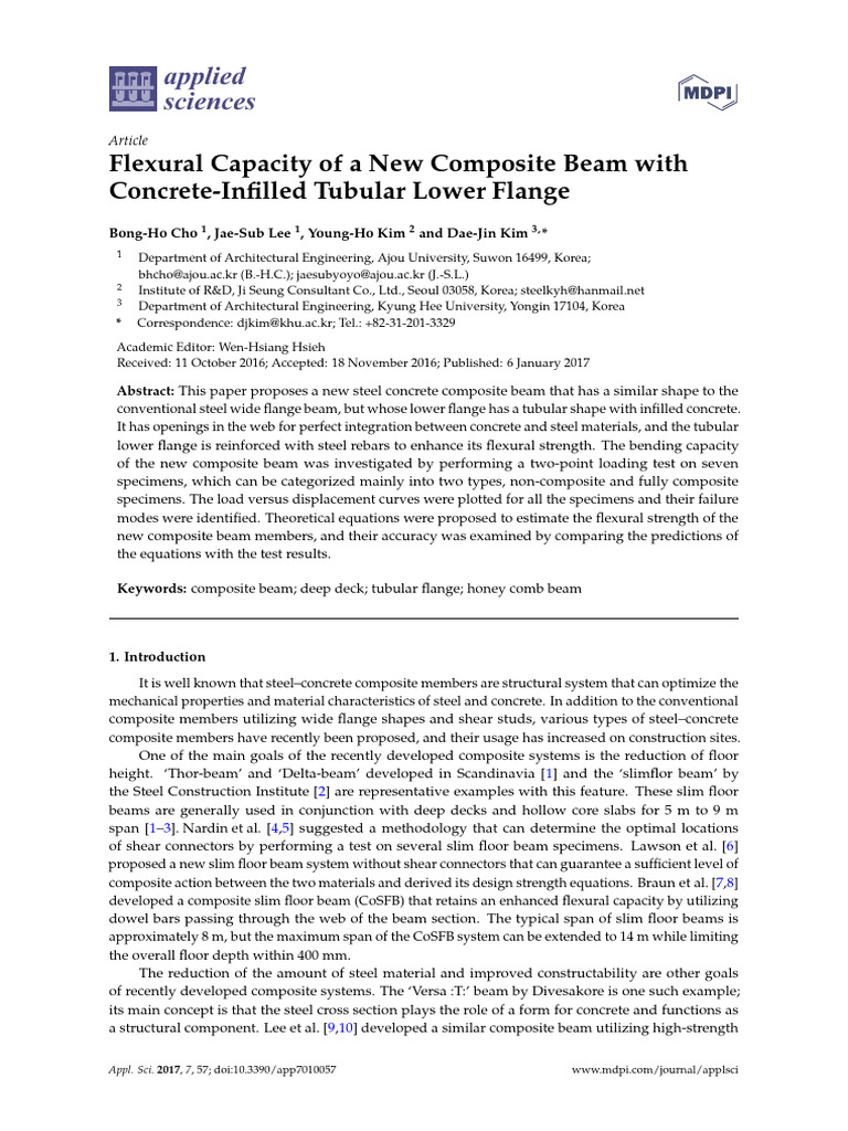Flexural Strength of Tubular Composite Beam | PDF | Strength Of ...