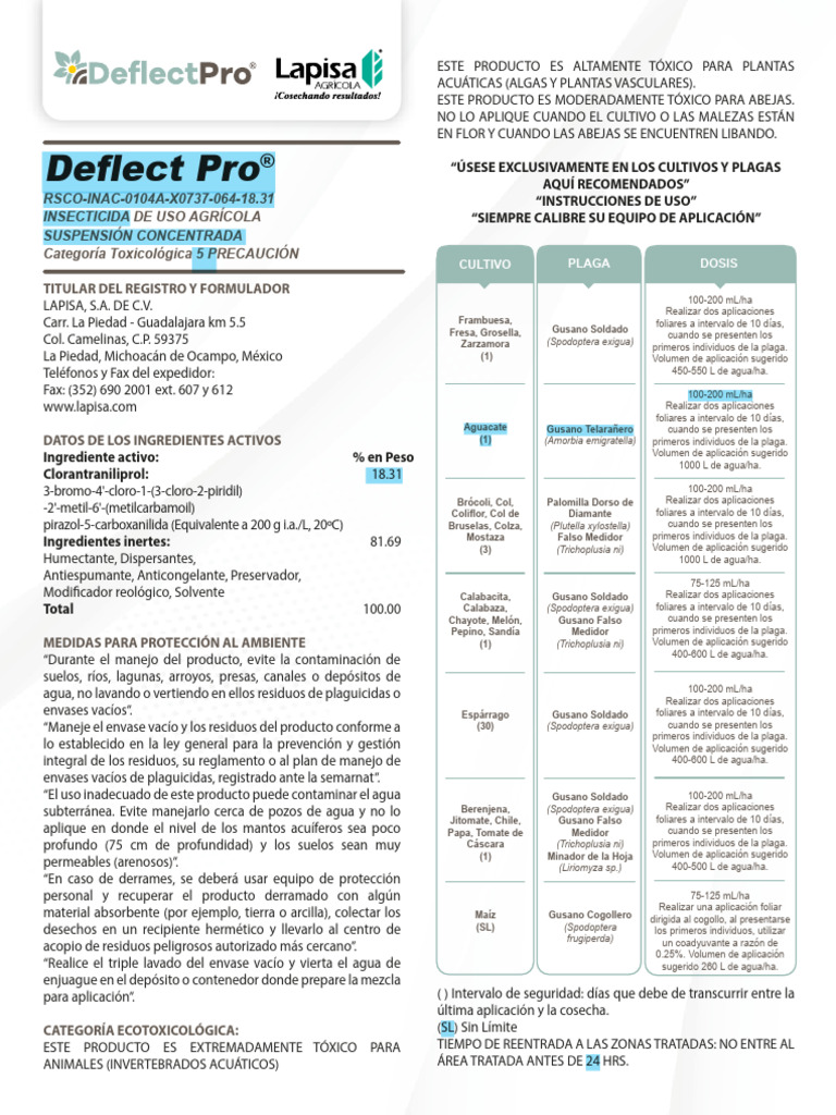 Ficha Técnica de Deflect Pro® | PDF | Agua