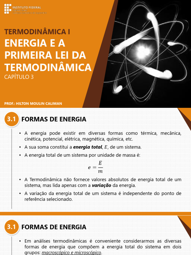 Capítulo 3 - Energia e a Primeira Lei Da Termodinâmica - Parte 1 | PDF ...