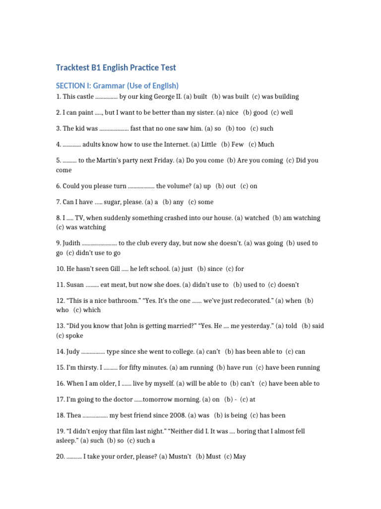 B1 English Practice Test Guide | PDF | Chess Openings | Chess Theory