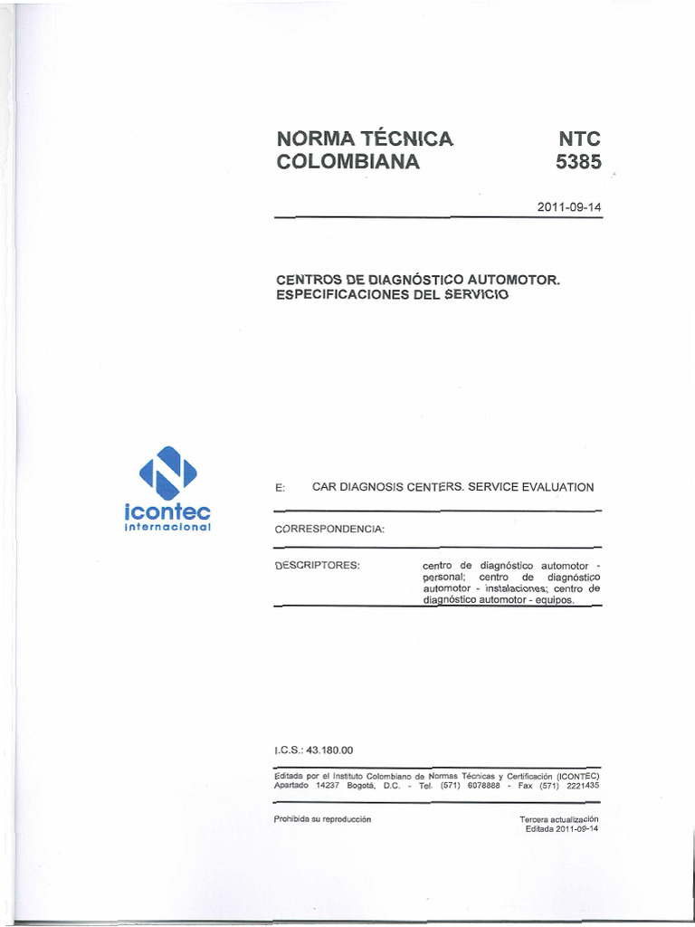 Especificaciones NTC 5385 para CDA | PDF | Neumático | Eje