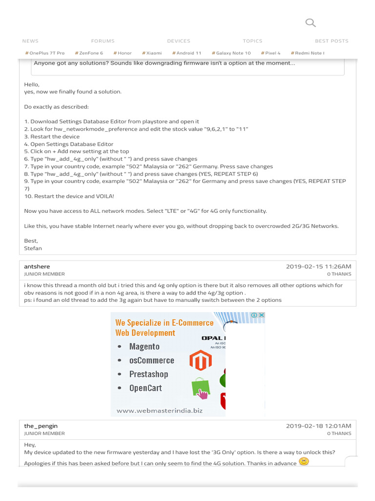 Fix 2G/3G Issues on Global Firmware | PDF | 4 G | Android (Operating ...