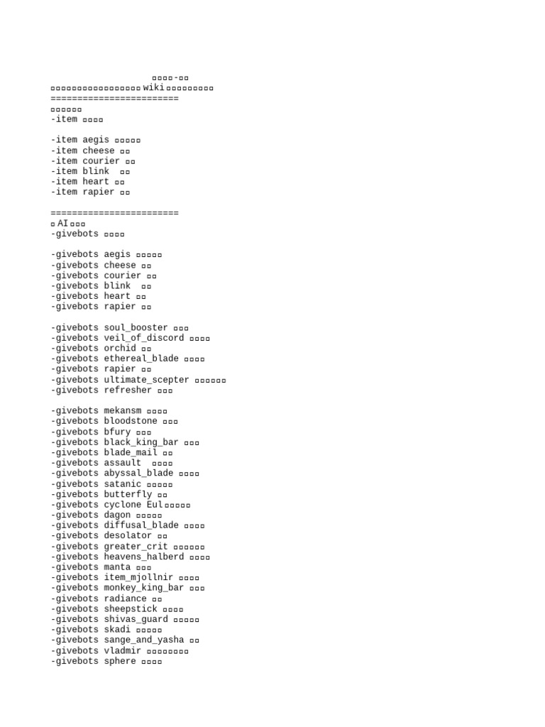 Dota 2 Item Command Guide | PDF
