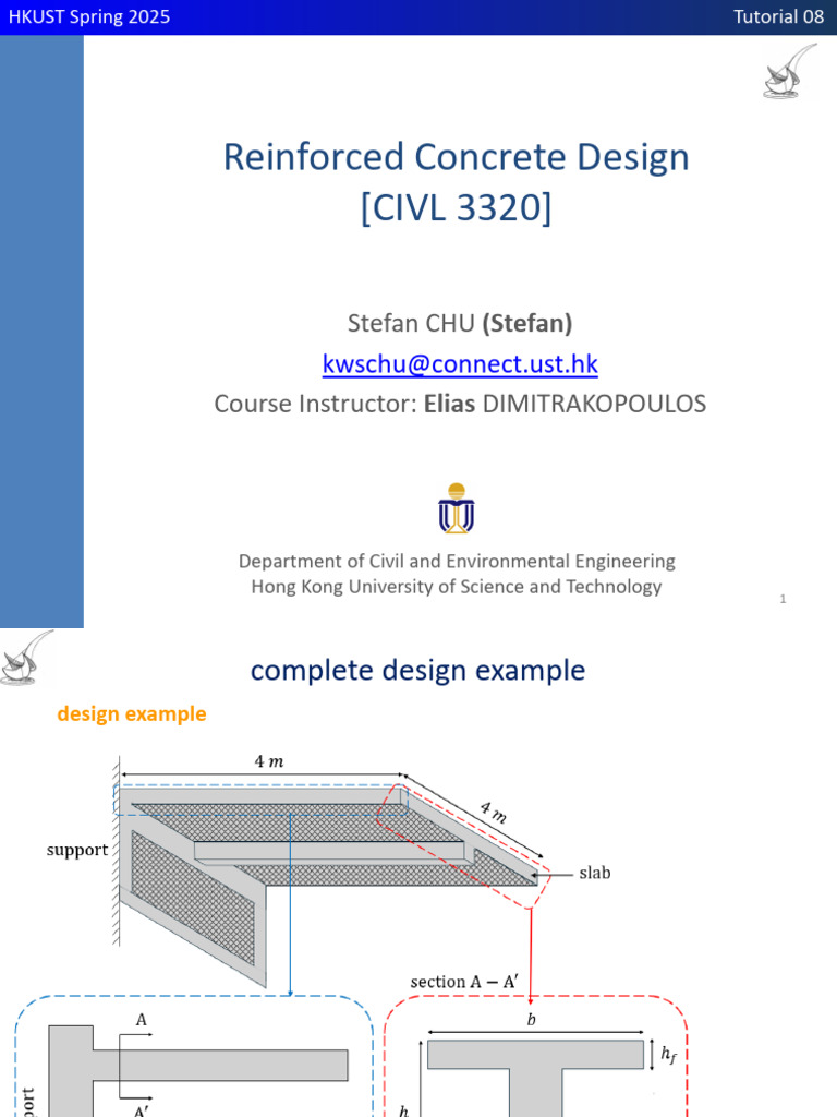 HKUST CIVL 3320 Concrete Design Guide | PDF | Bending | Beam (Structure)