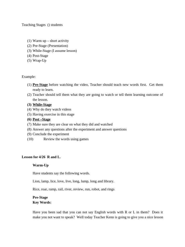 Effective R and L Pronunciation Lesson | PDF