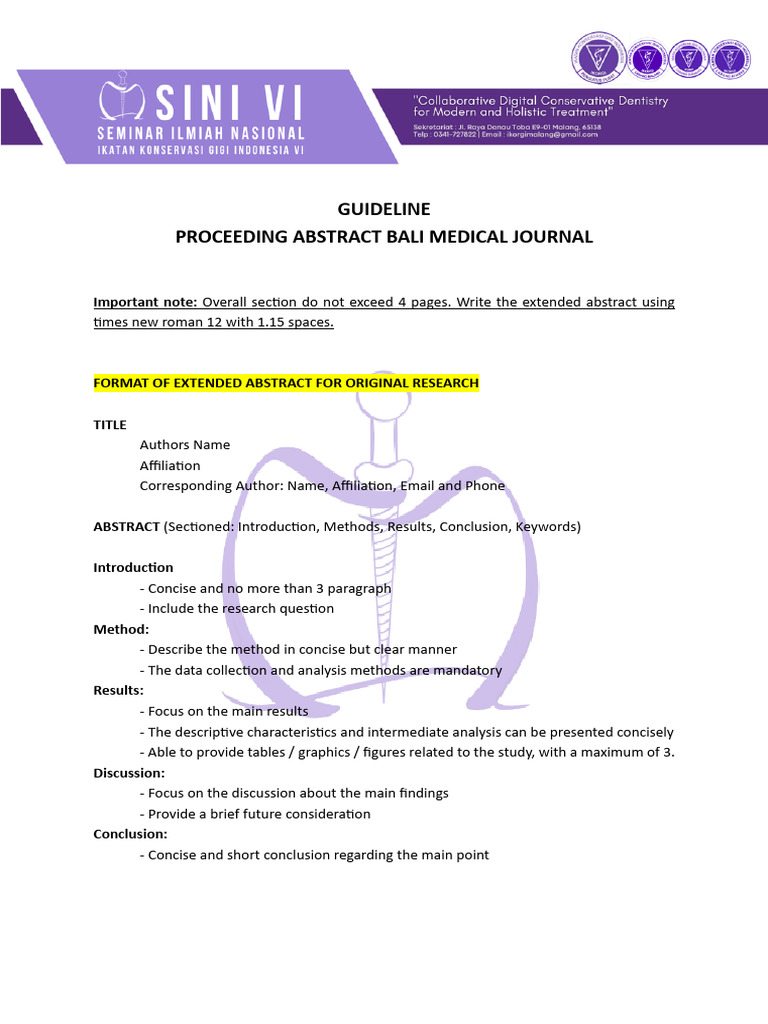 Guideline-Proceeding Abstract Sini Vi-Bmj | PDF