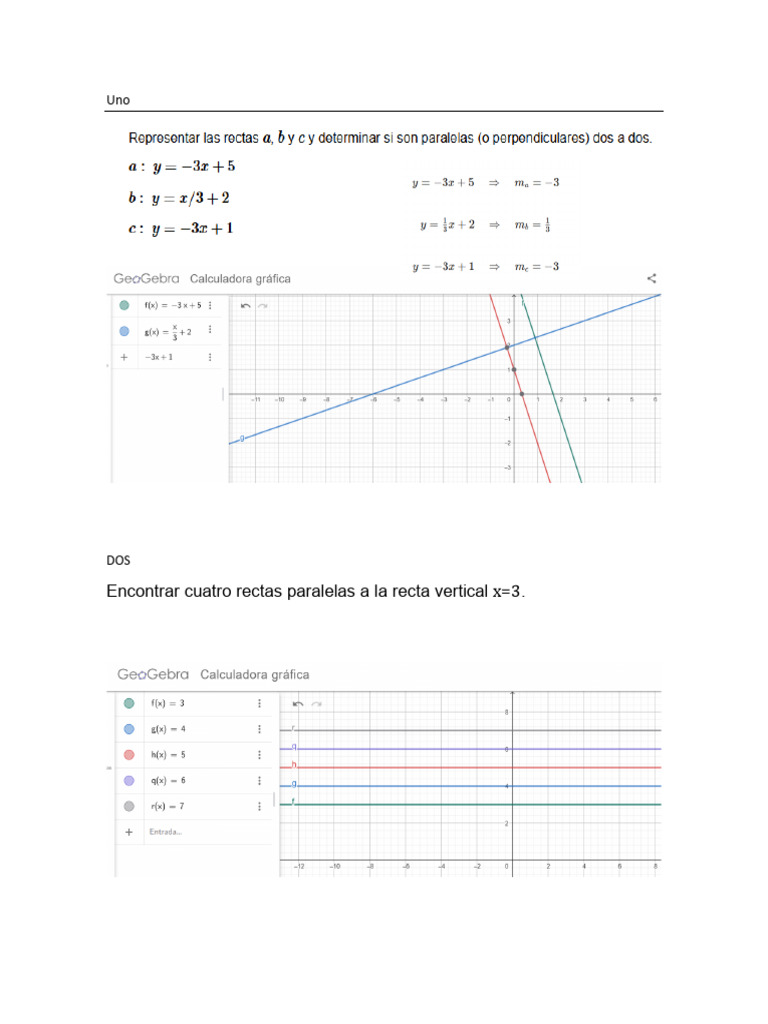 TALLER SOBRE LA LINEA RECTA CÁLCULO DIFERENCIAL Didier | PDF