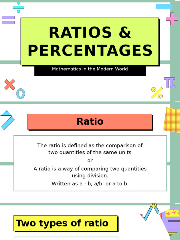 Ratios Percentages 1 | PDF | Ratio | Percentage