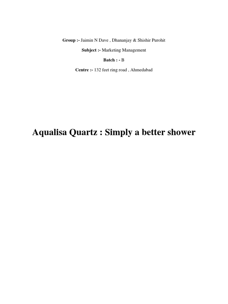 Aqualisa Quartz 10112010 PDF Plumbing Brand