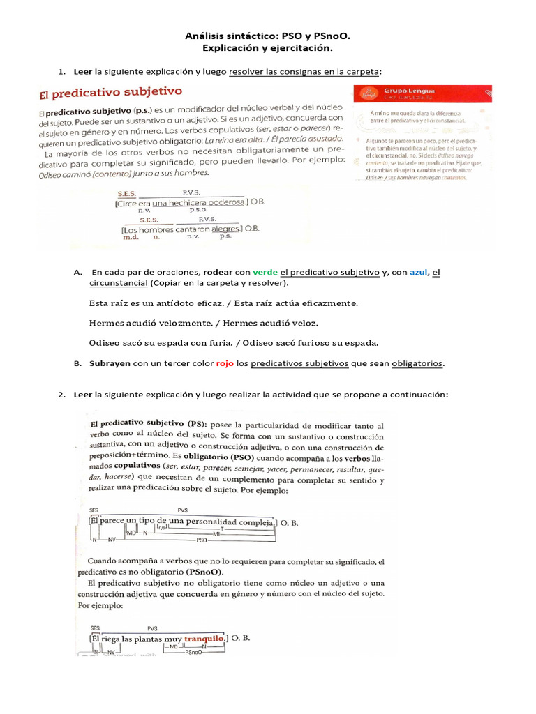 Análisis Sintáctico: PSO y PSnoO | PDF