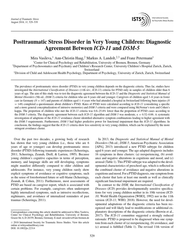 PTSD Diagnosis in Young Children | PDF | Mental Disorder | Dsm 5