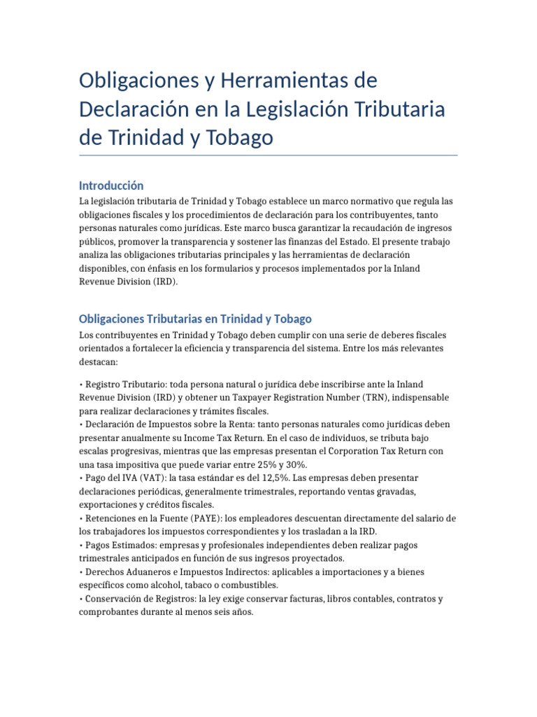 Obligaciones Tributarias TT Extendido | PDF | Economias