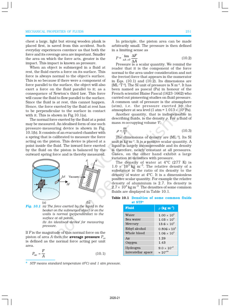 Understanding Fluid Pressure and Density | PDF | Buoyancy | Pressure