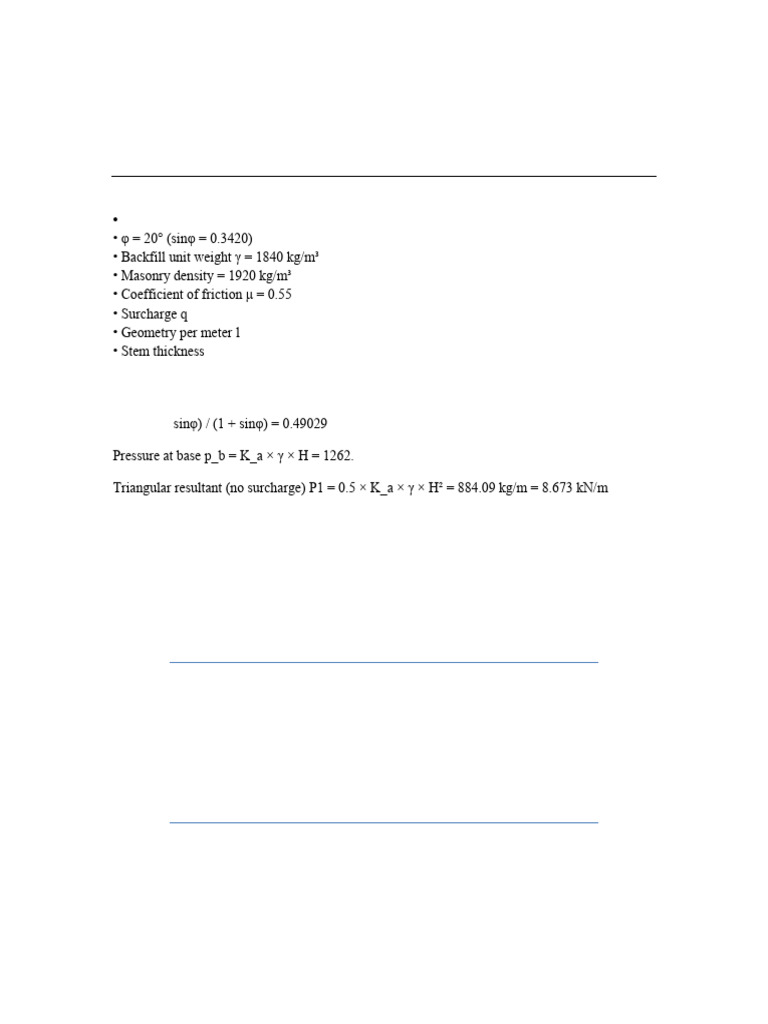 Retaining Wall Stability Analysis Report | PDF | Applied And ...
