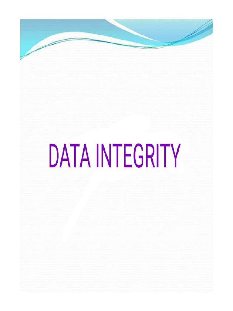 Data Integrity | PDF