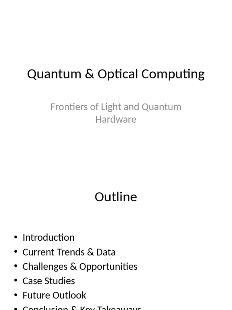 09 Quantum & Optical Computing | PDF