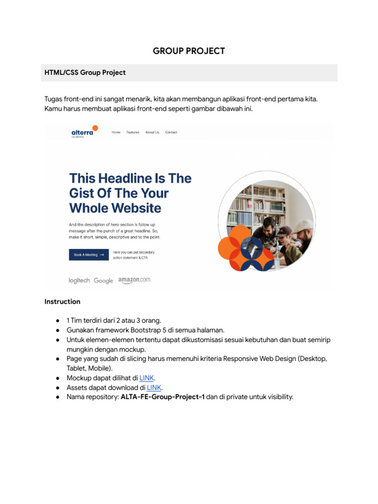 Proyek Kelompok HTML/CSS Responsif | PDF