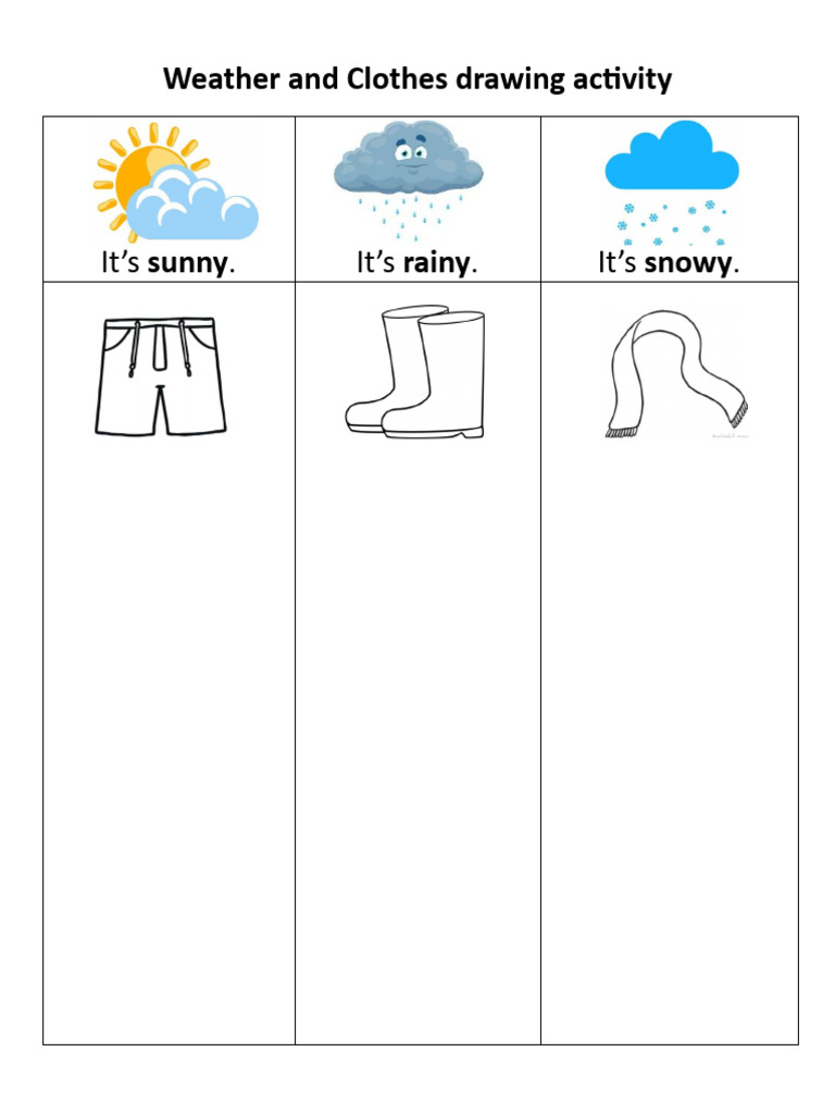 Weather and Clothes Drawing Activity | PDF