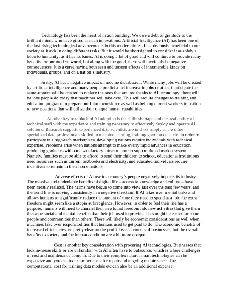 Negative Impacts of AI on Society | PDF | Artificial Intelligence ...