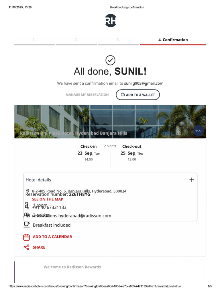 Radisson Reservation1 | PDF