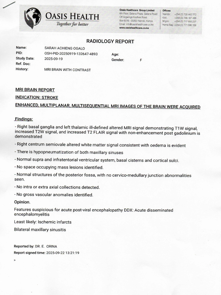 Radiology Report074 | PDF