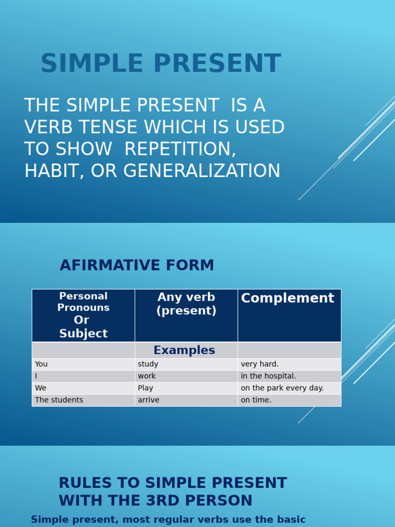 Simple Present Affirmative | PDF