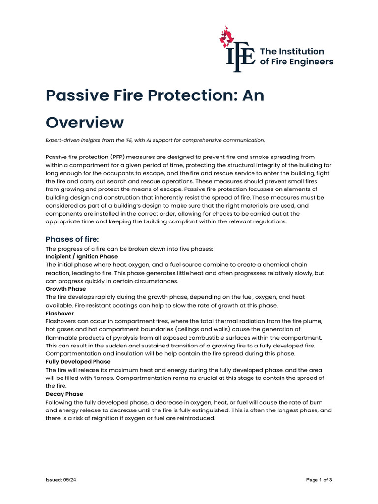 Overview of Passive Fire Protection Systems | PDF | Fires | Firefighting