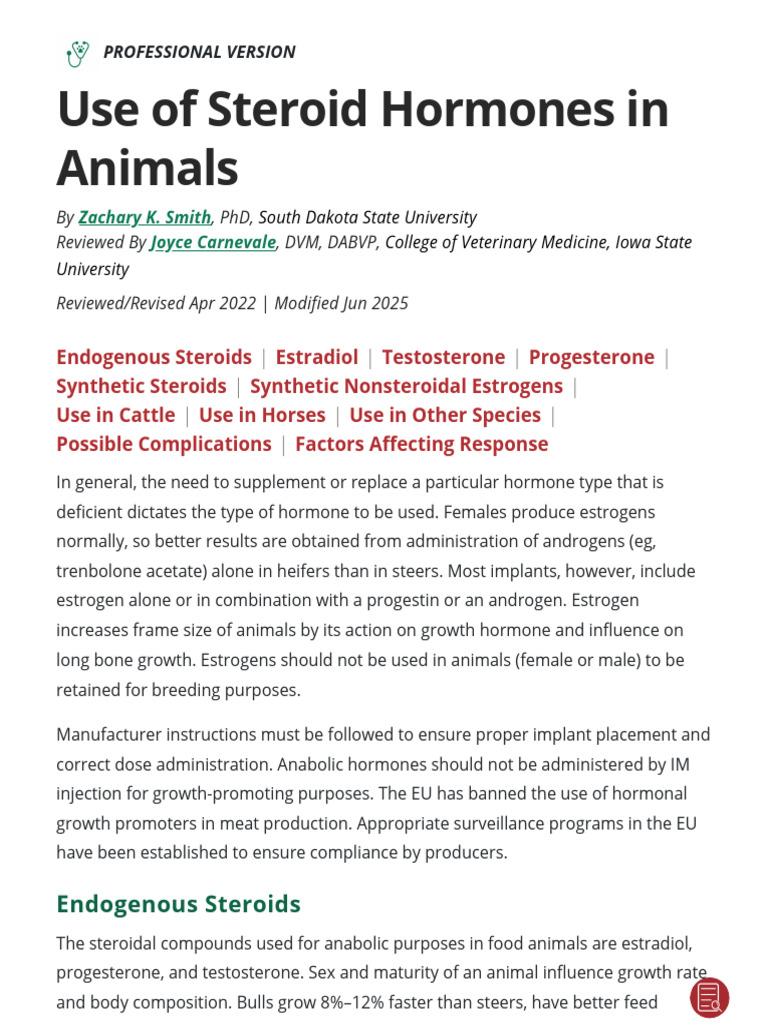 Hormone Therapy in Animals | PDF | Luteinizing Hormone | Testosterone
