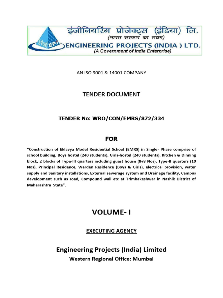 EMRS Construction Tender Document | PDF | Cheque | Payments