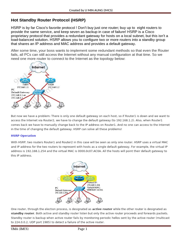 HSRP Election Process Explained | PDF | Router (Computing) | Network ...