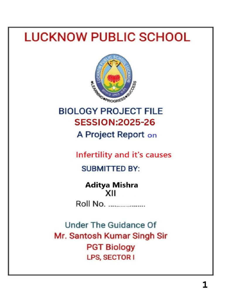 Aditya Mishra Bio Project Class 12 | PDF | Infertility | In Vitro ...