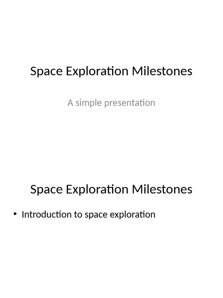 Space Exploration Milestones Pdf