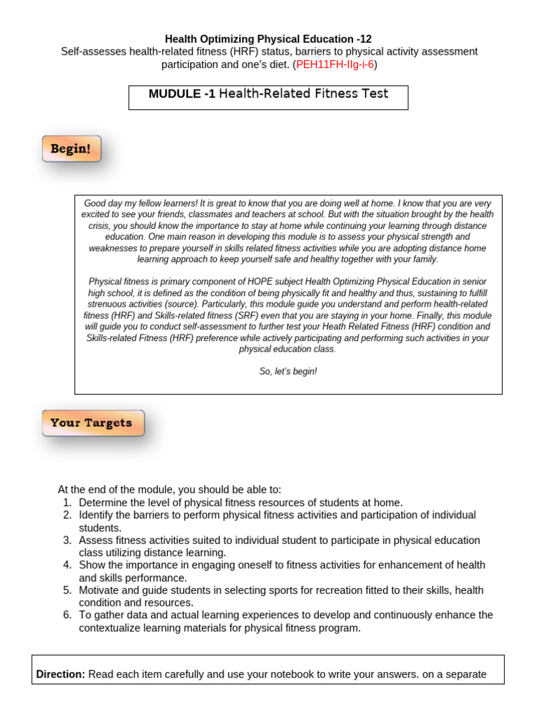 Health-Related Fitness Assessment Guide | PDF | Body Mass Index ...