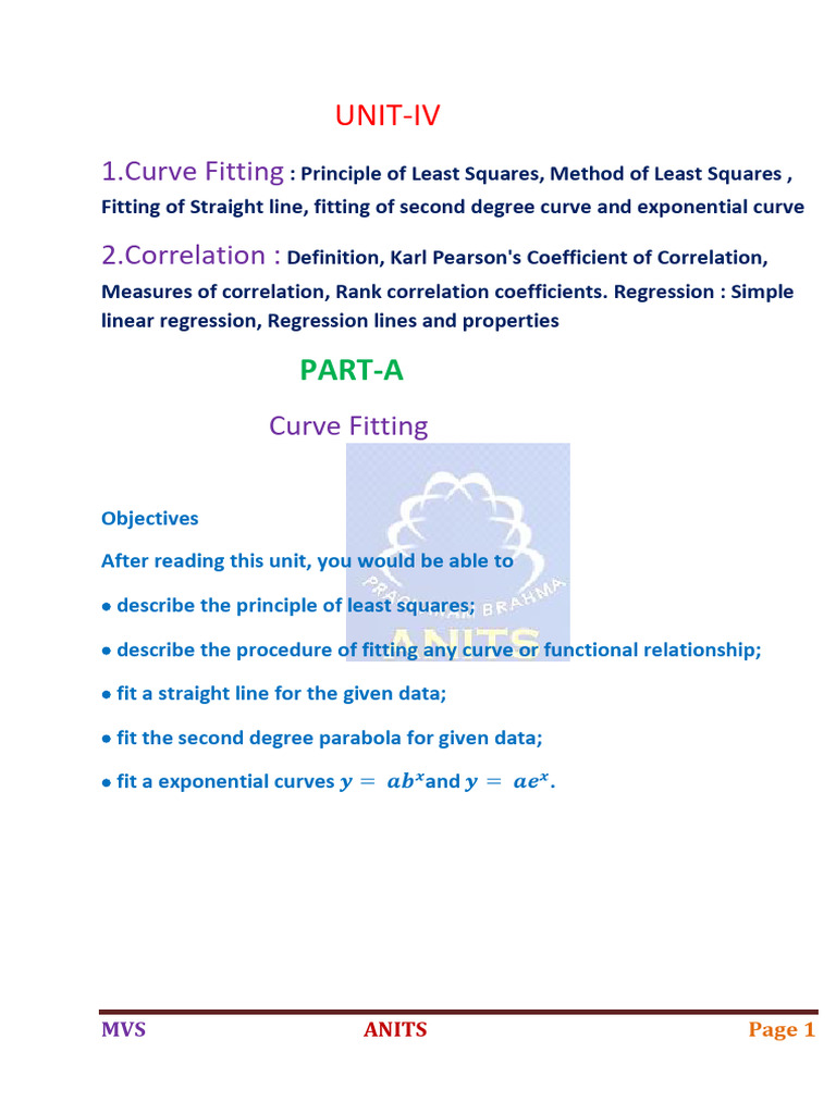 Curve Fitting and Regression Analysis | PDF | Regression Analysis ...