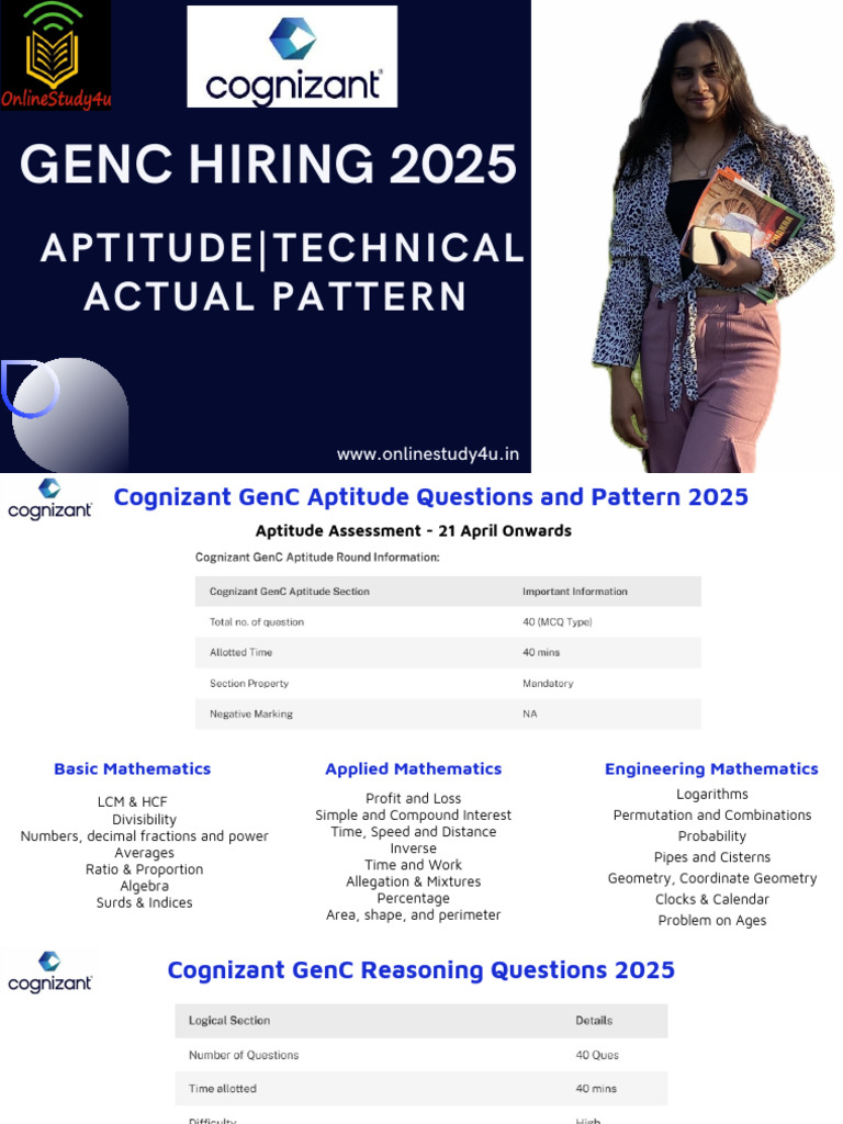 Cognizant GenC Hiring 2025 Guide | PDF | Mathematics | Matrix (Mathematics)