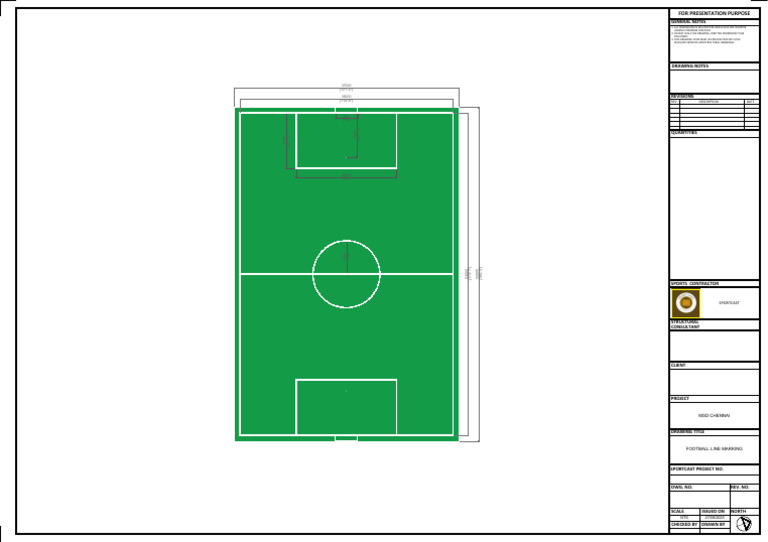 Football Field Marking Drawing Details | PDF